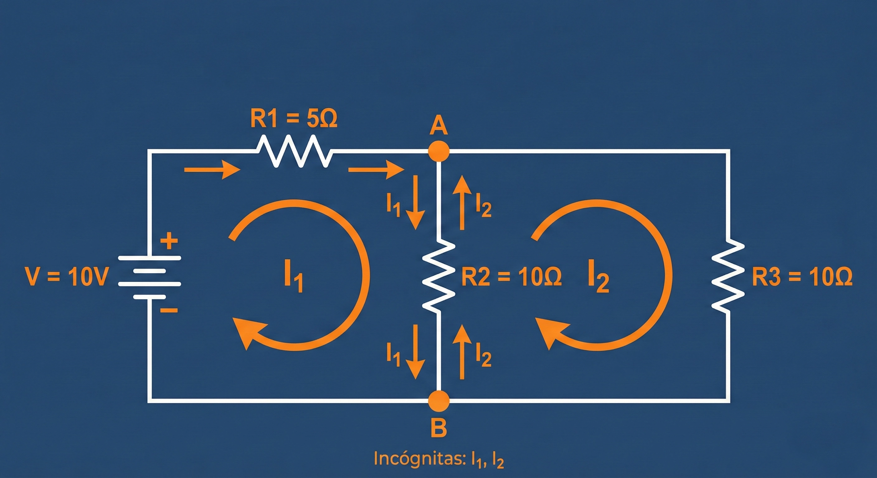 Análisis de un circuito eléctrico usando voltaje corriente y resistencia